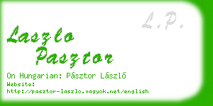 laszlo pasztor business card