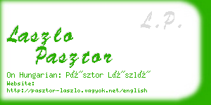 laszlo pasztor business card